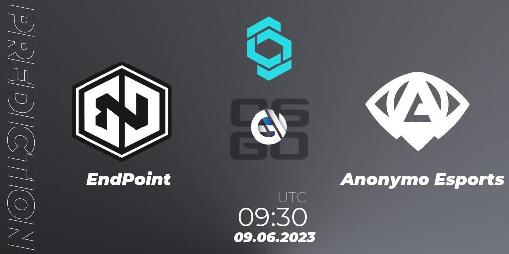 EndPoint - Anonymo Esports: ennuste. 09.06.2023 at 09:30, Counter-Strike (CS2), CCT North Europe Series 5