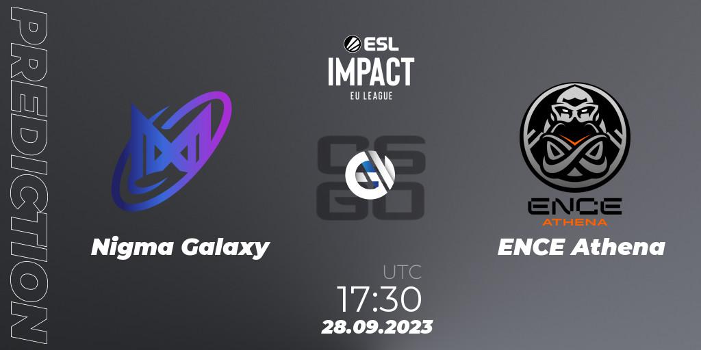 Nigma Galaxy - ENCE Athena: ennuste. 28.09.2023 at 17:30, Counter-Strike (CS2), ESL Impact League Season 4: European Division