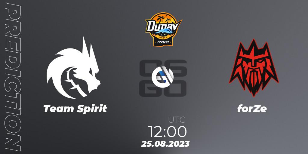 Team Spirit - forZe: ennuste. 25.08.2023 at 12:00, Counter-Strike (CS2), PARI Dunav Party 2023