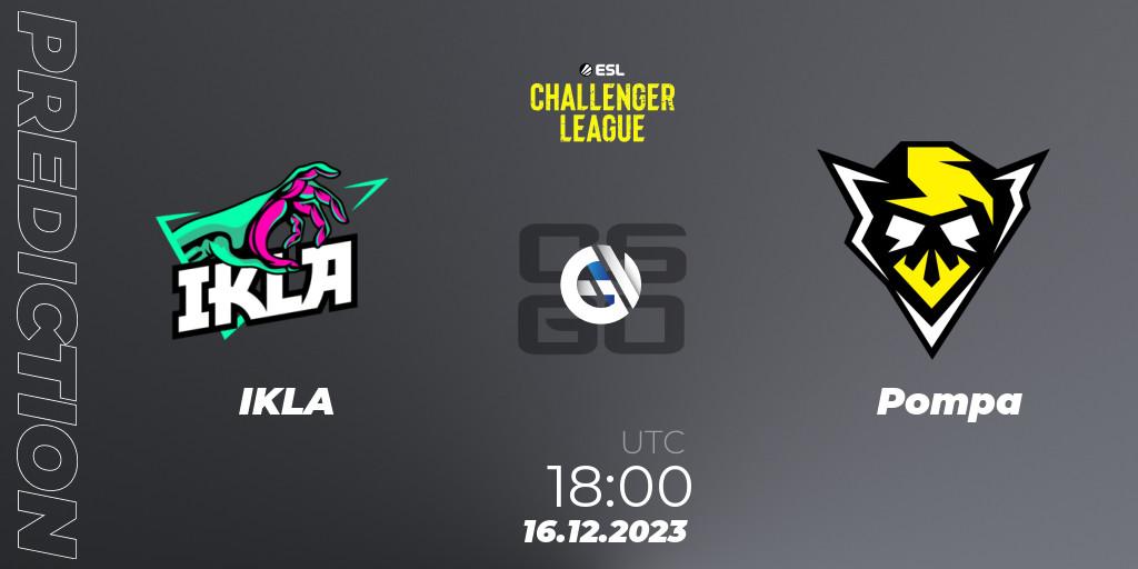 IKLA - Pompa: ennuste. 16.12.2023 at 18:00, Counter-Strike (CS2), ESL Challenger League Season 46 Relegation: Europe