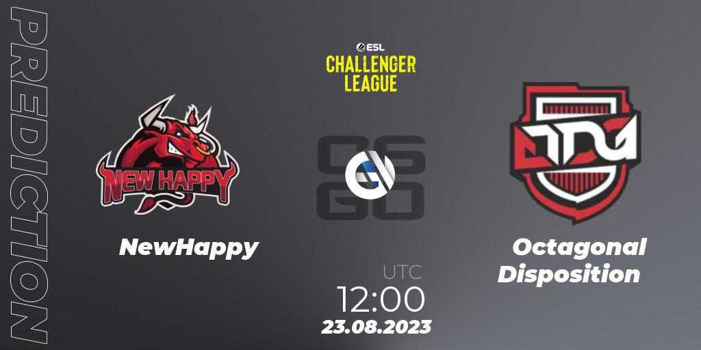 NewHappy - Octagonal Disposition: ennuste. 24.08.2023 at 12:00, Counter-Strike (CS2), ESL Challenger League Season 46: Asia-Pacific