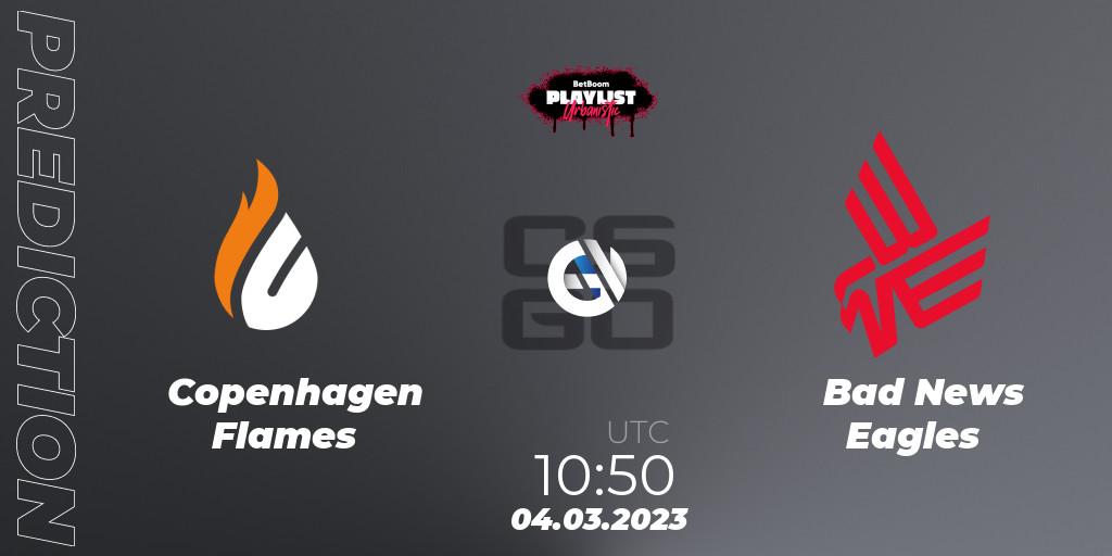 Copenhagen Flames - Bad News Eagles: ennuste. 04.03.2023 at 10:50, Counter-Strike (CS2), BetBoom Playlist. Urbanistic