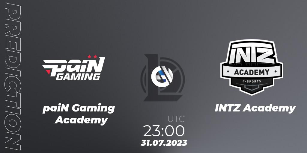 paiN Gaming Academy - INTZ Academy: ennuste. 31.07.2023 at 23:00, LoL, CBLOL Academy Split 2 2023 - Group Stage