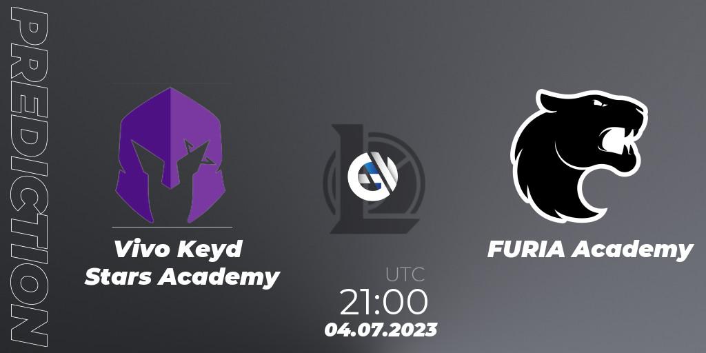 Vivo Keyd Stars Academy - FURIA Academy: ennuste. 04.07.2023 at 21:00, LoL, CBLOL Academy Split 2 2023 - Group Stage