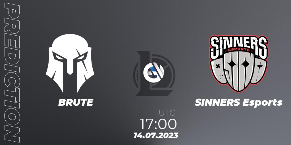 BRUTE - SINNERS Esports: ennuste. 20.06.2023 at 17:00, LoL, Hitpoint Masters Summer 2023 - Group Stage