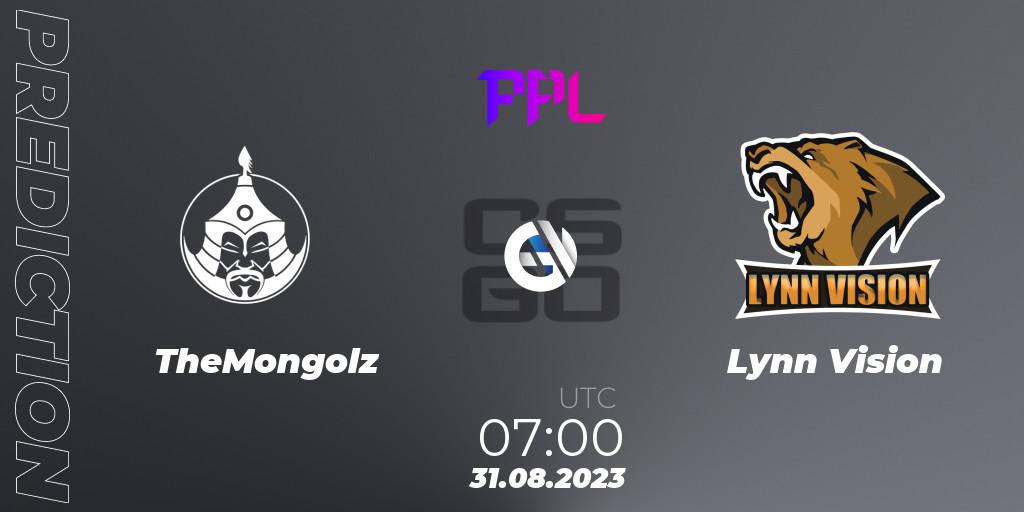 TheMongolz - Lynn Vision: ennuste. 31.08.23, CS2 (CS:GO), Perfect World Arena Premier League Season 5