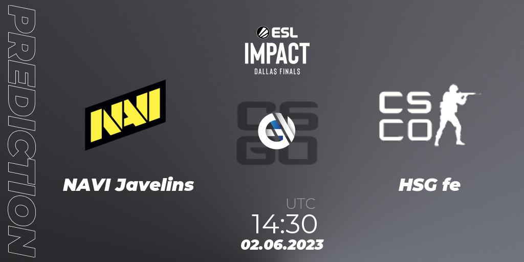 NAVI Javelins - HSG: ennuste. 02.06.23, CS2 (CS:GO), ESL Impact League Season 3