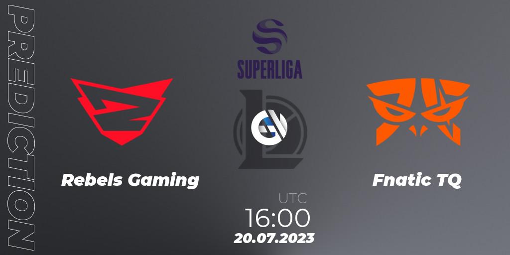 Rebels Gaming - Fnatic TQ: ennuste. 22.06.2023 at 17:00, LoL, Superliga Summer 2023 - Group Stage