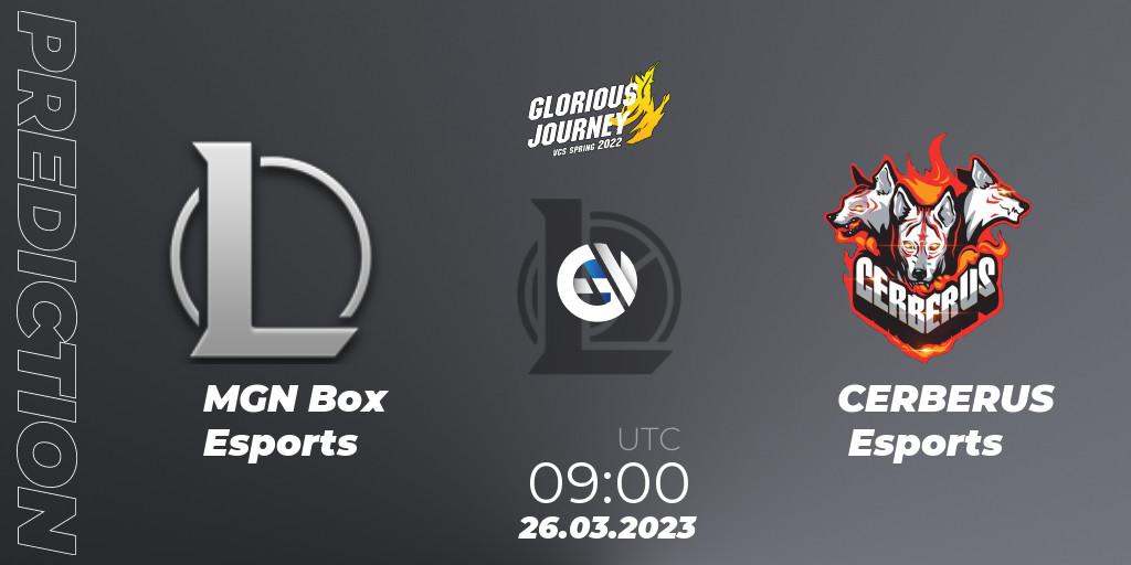 MGN Box Esports - CERBERUS Esports: ennuste. 26.03.23, LoL, VCS Spring 2023 - Group Stage