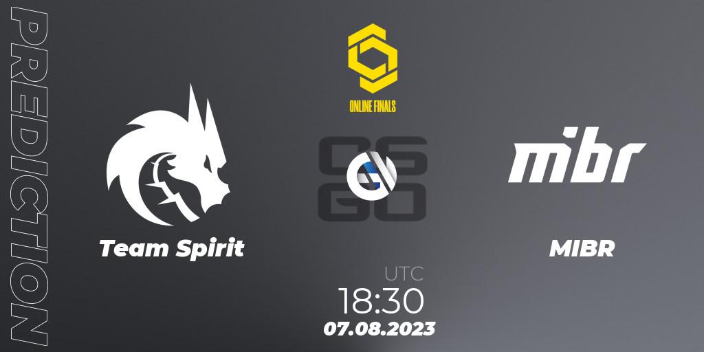 Team Spirit - MIBR: ennuste. 07.08.2023 at 19:40, Counter-Strike (CS2), CCT 2023 Online Finals 2