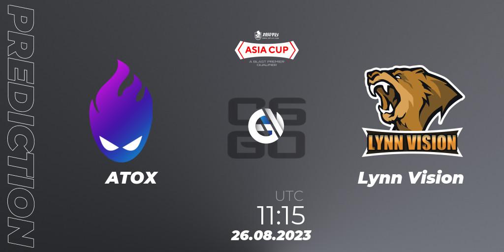 ATOX - Lynn Vision: ennuste. 26.08.2023 at 11:15, Counter-Strike (CS2), 5E Arena Asia Cup Fall 2023