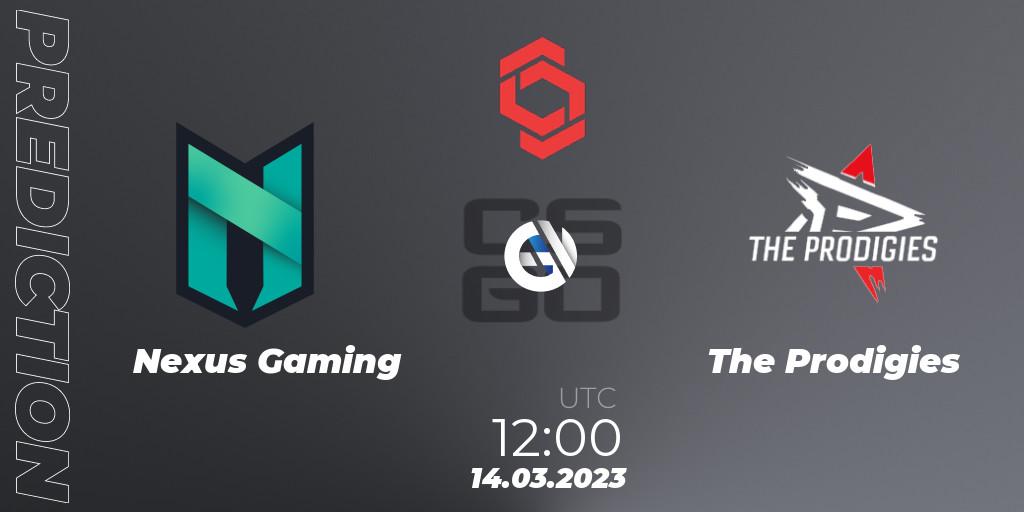 Nexus Gaming - The Prodigies: ennuste. 14.03.2023 at 12:10, Counter-Strike (CS2), CCT Central Europe Series 5 Closed Qualifier