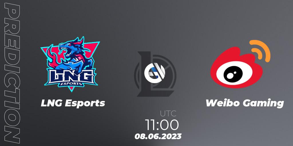 LNG Esports - Weibo Gaming: ennuste. 08.06.23, LoL, LPL Summer 2023 Regular Season
