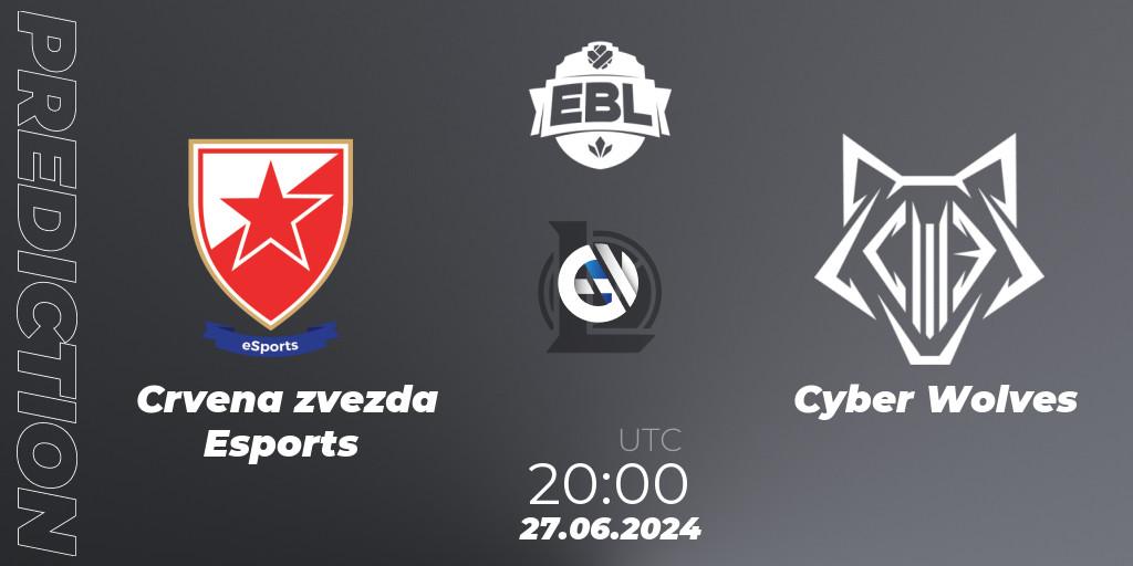 Crvena zvezda Esports - Cyber Wolves: ennuste. 27.06.2024 at 20:00, LoL, Esports Balkan League Season 15
