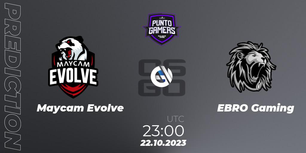 Maycam Evolve - EBRO Gaming: ennuste. 22.10.2023 at 23:00, Counter-Strike (CS2), Punto Gamers Cup 2023