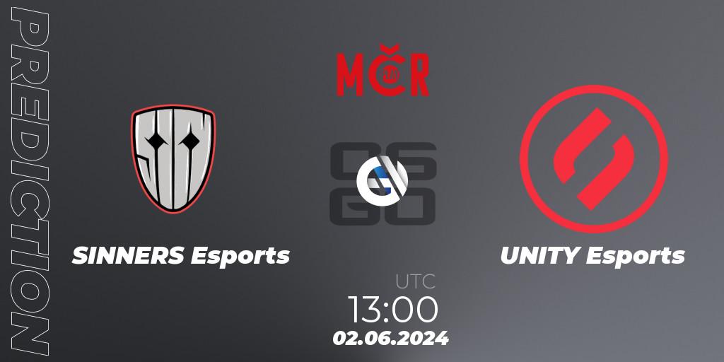 SINNERS Esports - UNITY Esports: ennuste. 02.06.2024 at 13:00, Counter-Strike (CS2), Tipsport Cup Spring 2024