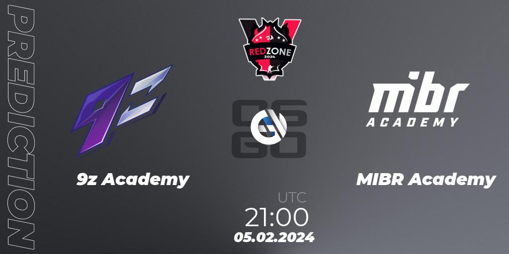 9z Academy - MIBR Academy: ennuste. 05.02.2024 at 21:00, Counter-Strike (CS2), RedZone PRO League Season 1