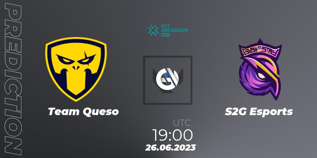 Team Queso - S2G Esports: ennuste. 26.06.2023 at 17:30, VALORANT, VALORANT Challengers Ascension 2023: EMEA - Play-In
