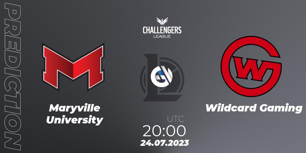 Maryville University - Wildcard Gaming: ennuste. 25.07.2023 at 20:00, LoL, North American Challengers League 2023 Summer - Playoffs