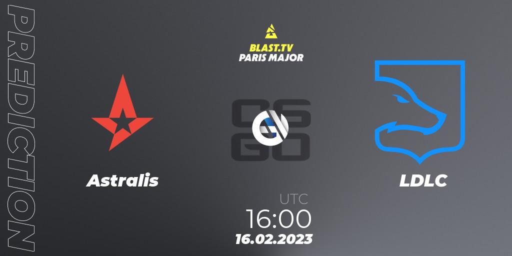 Astralis - LDLC: ennuste. 16.02.2023 at 16:00, Counter-Strike (CS2), BLAST.tv Paris Major 2023 Europe RMR Closed Qualifier A