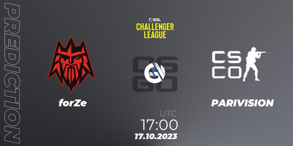 forZe - PARIVISION: ennuste. 17.10.2023 at 17:00, Counter-Strike (CS2), ESL Challenger League Season 46: Europe