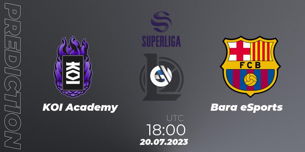 KOI Academy - Barça eSports: ennuste. 22.06.2023 at 19:00, LoL, Superliga Summer 2023 - Group Stage