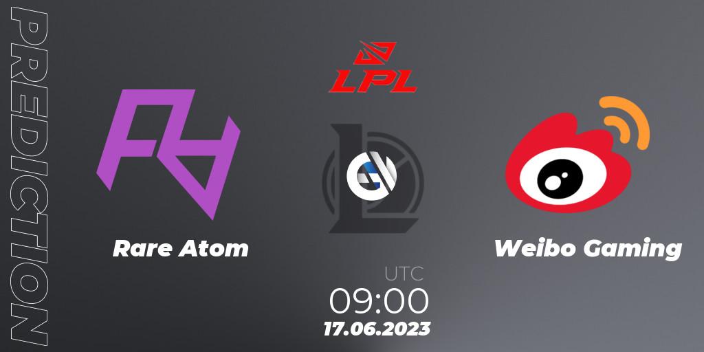 Rare Atom - Weibo Gaming: ennuste. 17.06.23, LoL, LPL Summer 2023 Regular Season