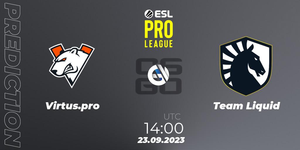 Virtus.pro - Team Liquid: ennuste. 23.09.2023 at 15:10, Counter-Strike (CS2), ESL Pro League Season 18