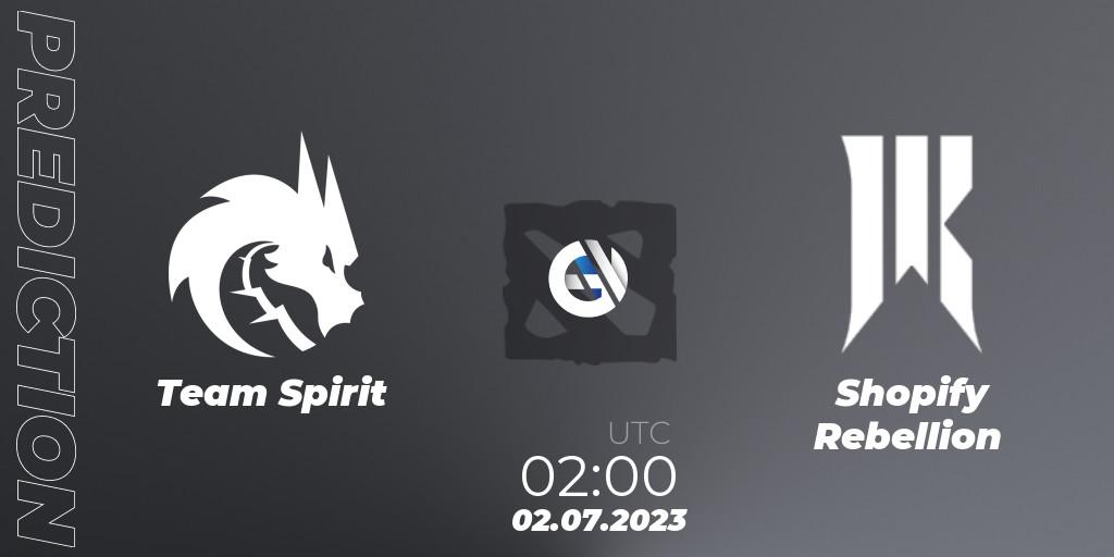 Team Spirit - Shopify Rebellion: ennuste. 02.07.2023 at 02:00, Dota 2, Bali Major 2023 - Group Stage