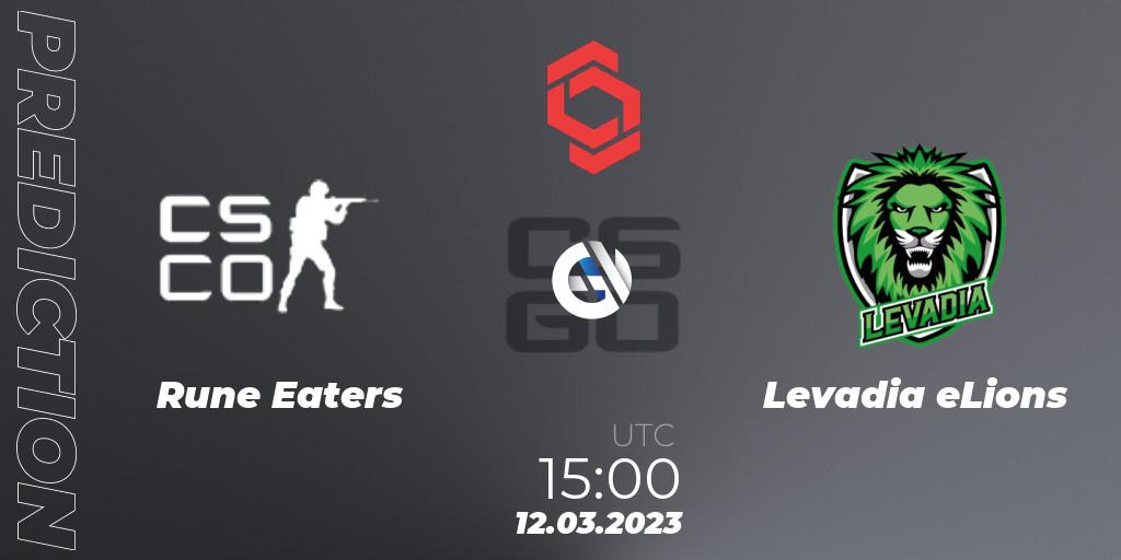 Rune Eaters - Levadia eLions: ennuste. 12.03.2023 at 15:50, Counter-Strike (CS2), CCT Central Europe Series 5 Closed Qualifier