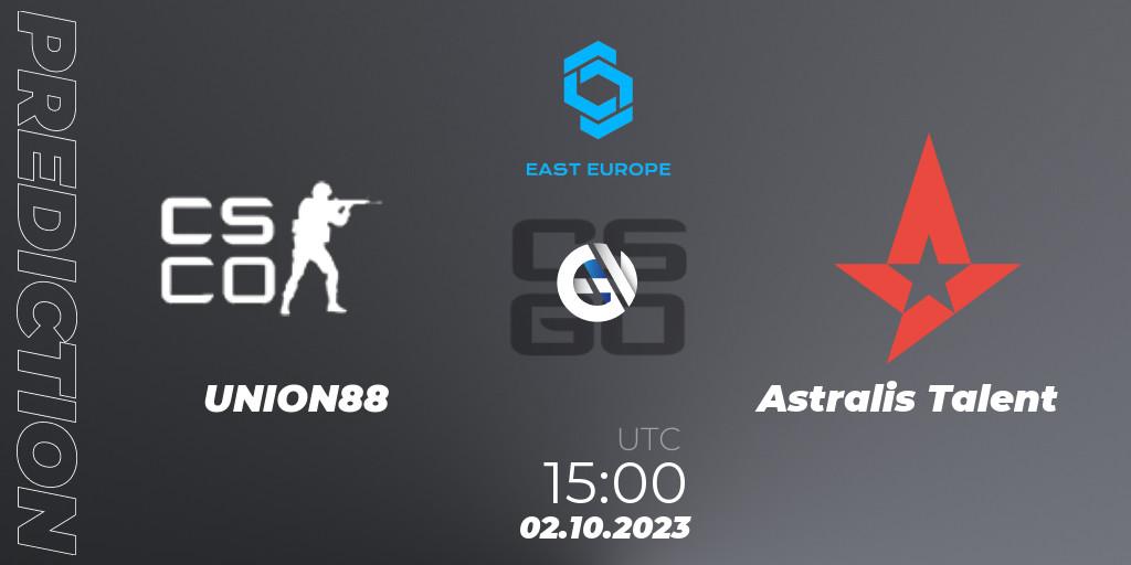 UNION88 - Astralis Talent: ennuste. 02.10.23, CS2 (CS:GO), CCT East Europe Series #3: Closed Qualifier