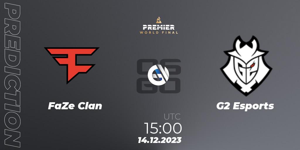 FaZe Clan - G2 Esports: ennuste. 14.12.2023 at 13:25, Counter-Strike (CS2), BLAST Premier World Final 2023