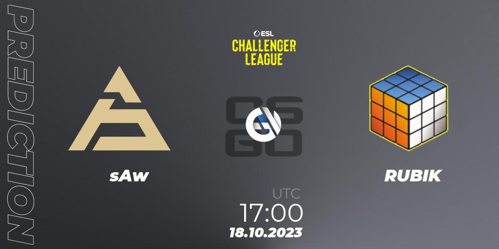 sAw - RUBIK: ennuste. 18.10.2023 at 17:00, Counter-Strike (CS2), ESL Challenger League Season 46: Europe