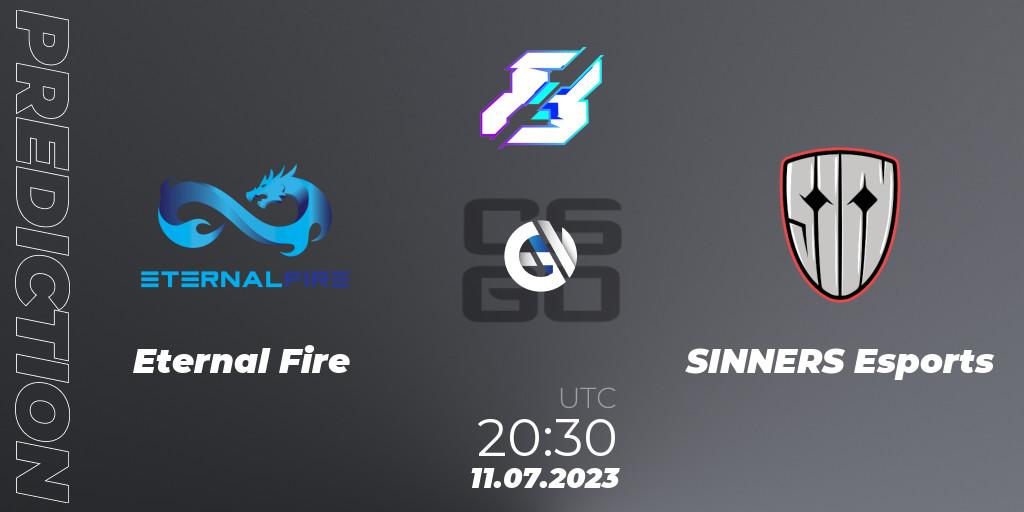 Eternal Fire - SINNERS Esports: ennuste. 11.07.2023 at 20:30, Counter-Strike (CS2), Gamers8 2023 Europe Open Qualifier 2