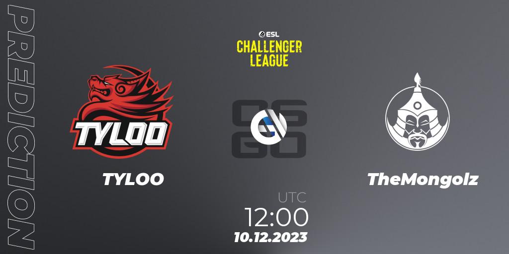 TYLOO - TheMongolz: ennuste. 10.12.2023 at 12:00, Counter-Strike (CS2), ESL Challenger League Season 46: Asia-Pacific