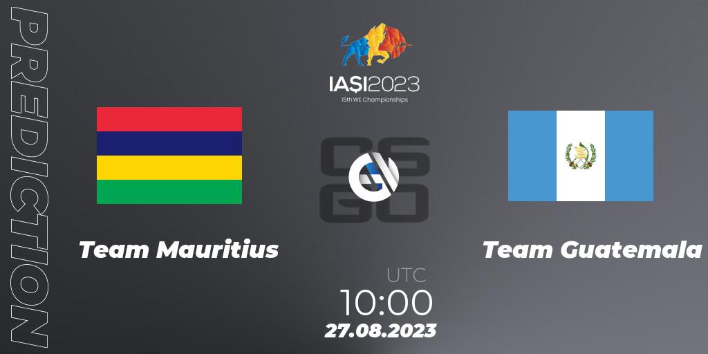Team Mauritius - Team Guatemala: ennuste. 27.08.2023 at 13:30, Counter-Strike (CS2), IESF World Esports Championship 2023