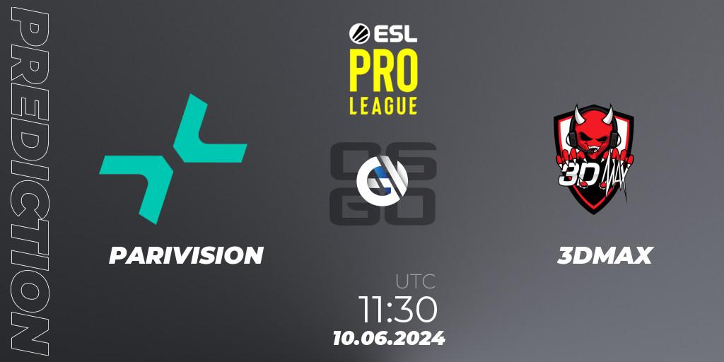 PARIVISION - 3DMAX: ennuste. 10.06.2024 at 11:30, Counter-Strike (CS2), ESL Pro League Season 20: European Conference