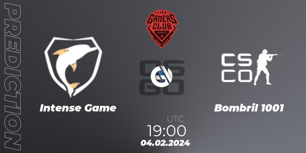 Intense Game - Bombril 1001: ennuste. 04.02.2024 at 19:00, Counter-Strike (CS2), Gamers Club Liga Série A: January 2024