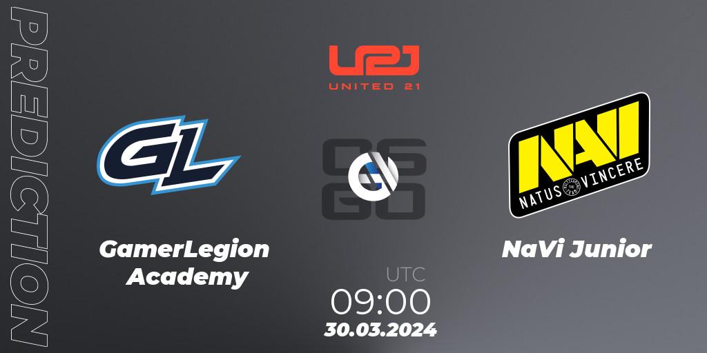 GamerLegion Academy - NaVi Junior: ennuste. 30.03.24, CS2 (CS:GO), United21 Season 13