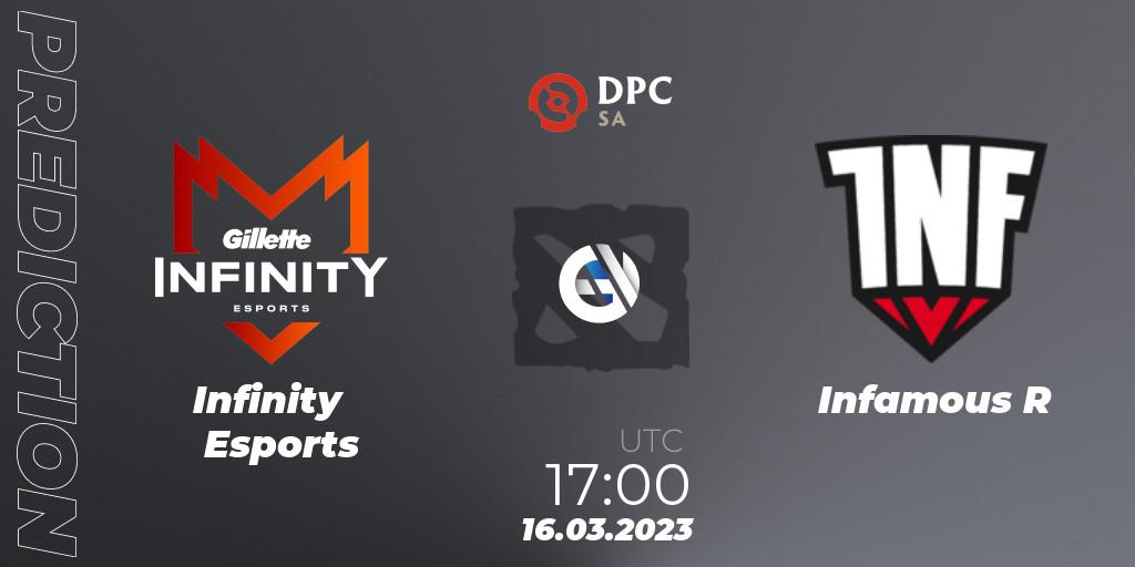 Infinity Esports - Infamous R: ennuste. 16.03.2023 at 17:05, Dota 2, DPC 2023 Tour 2: SA Division I (Upper)