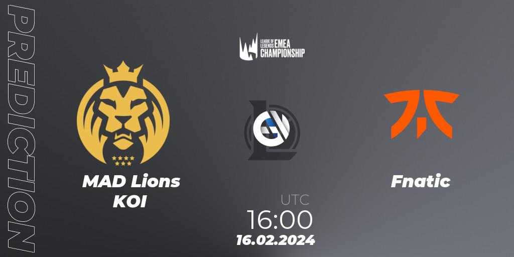 MAD Lions KOI - Fnatic: ennuste. 16.02.24, LoL, LEC Winter 2024 - Playoffs