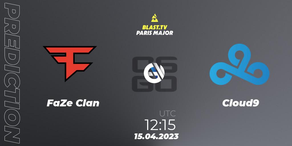FaZe Clan - Cloud9: ennuste. 15.04.2023 at 12:00, Counter-Strike (CS2), BLAST.tv Paris Major 2023 Challengers Stage Europe Last Chance Qualifier