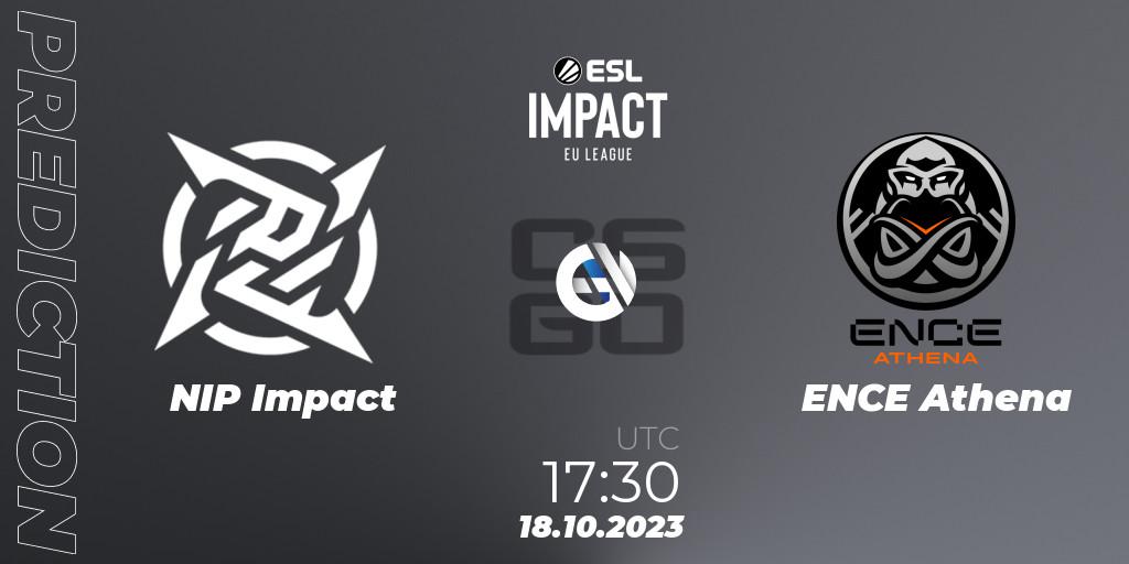 NIP Impact - ENCE Athena: ennuste. 18.10.2023 at 17:30, Counter-Strike (CS2), ESL Impact League Season 4: European Division
