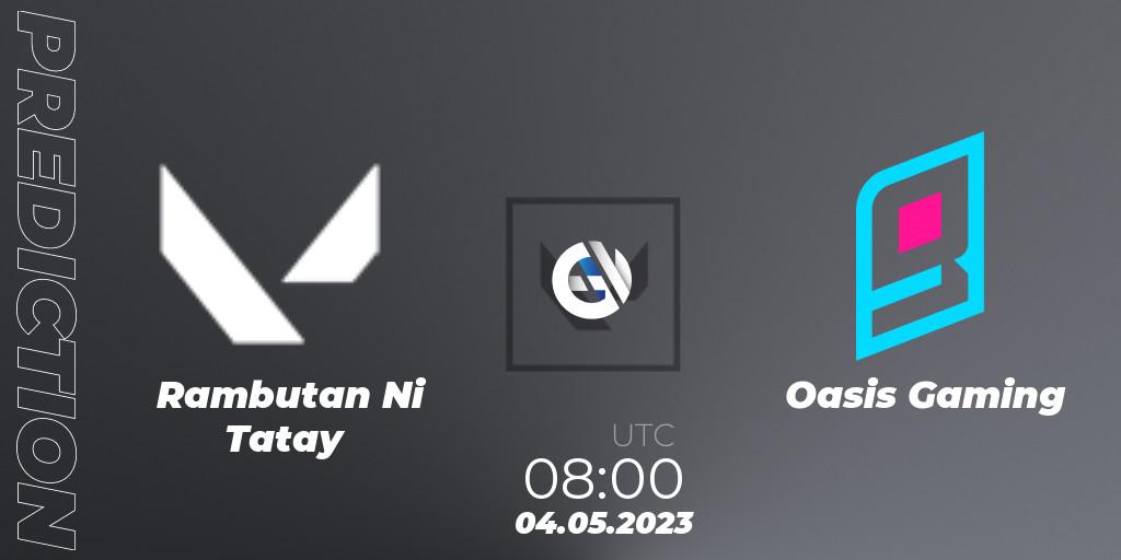 Rambutan Ni Tatay - Oasis Gaming: ennuste. 04.05.2023 at 08:00, VALORANT, VALORANT Challengers 2023: Philippines Split 2 - Group stage