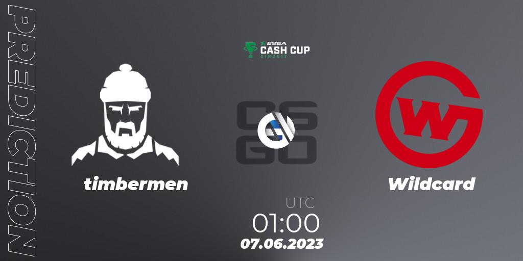 timbermen - Wildcard: ennuste. 07.06.2023 at 01:00, Counter-Strike (CS2), ESEA Cash Cup Circuit Season 1 Finals