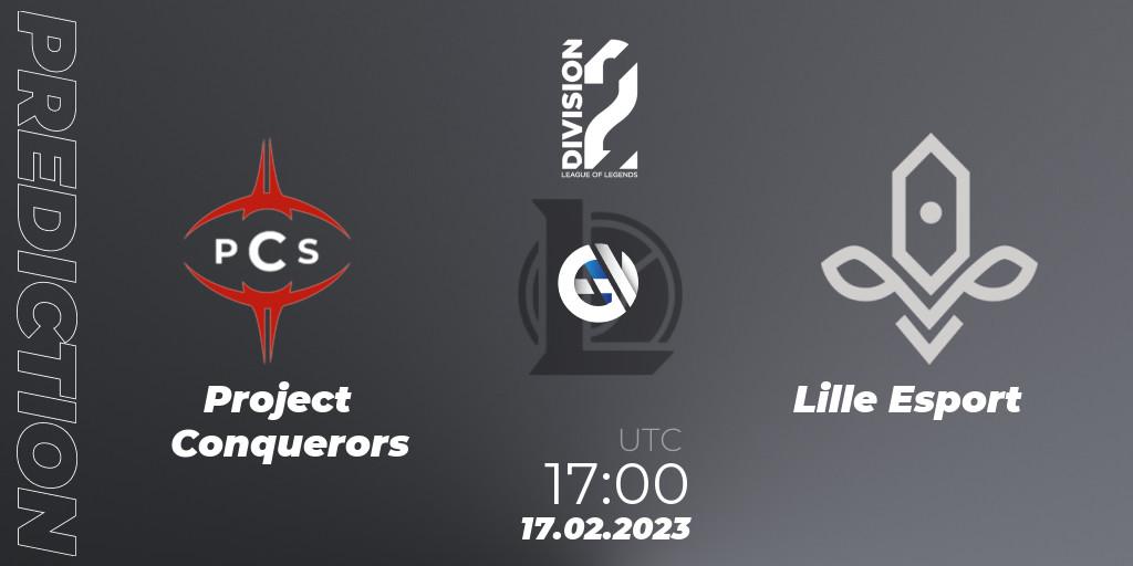 Project Conquerors - Lille Esport: ennuste. 17.02.2023 at 17:00, LoL, LFL Division 2 Spring 2023 - Group Stage
