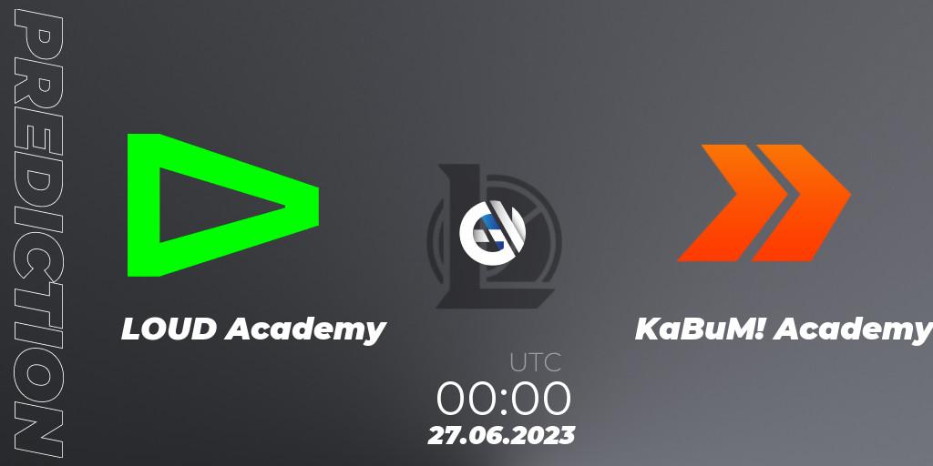 LOUD Academy - KaBuM! Academy: ennuste. 27.06.2023 at 00:15, LoL, CBLOL Academy Split 2 2023 - Group Stage