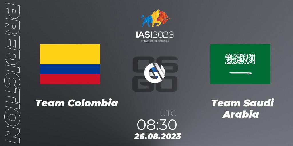 Team Colombia - Team Saudi Arabia: ennuste. 26.08.2023 at 12:30, Counter-Strike (CS2), IESF World Esports Championship 2023
