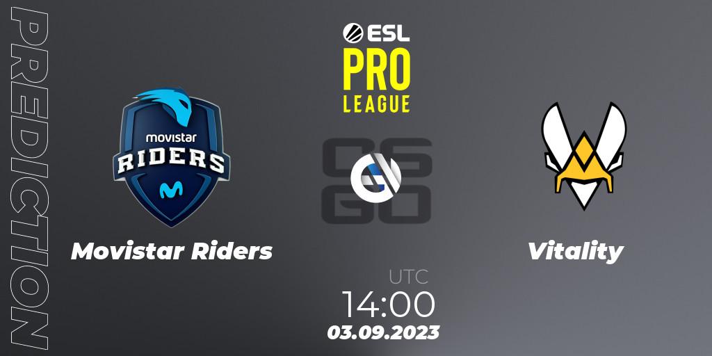 Movistar Riders - Vitality: ennuste. 03.09.2023 at 14:00, Counter-Strike (CS2), ESL Pro League Season 18