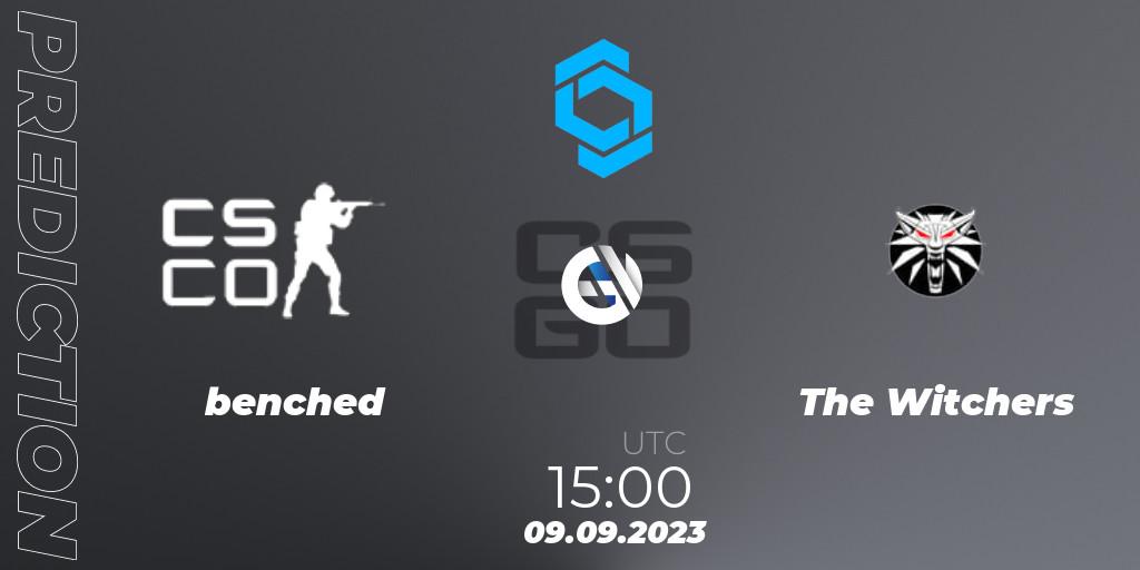  benched - The Witchers: ennuste. 09.09.2023 at 15:00, Counter-Strike (CS2), CCT East Europe Series #2: Closed Qualifier